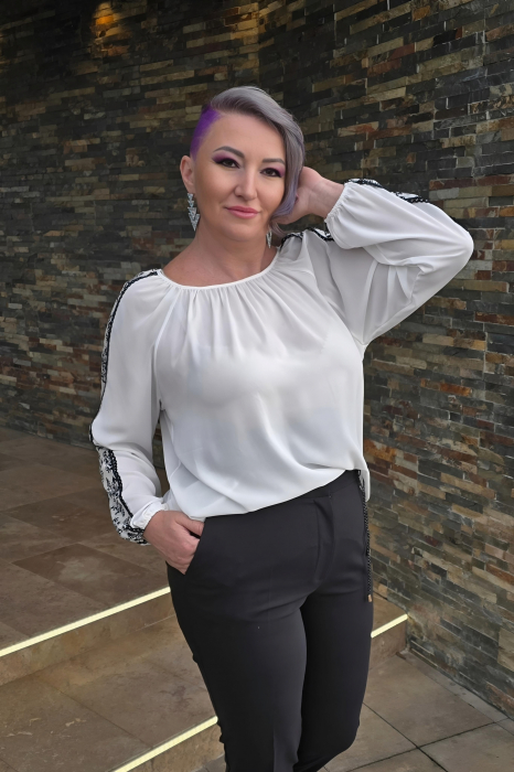 Bluza 412 voal alb/negru Anesia [2]