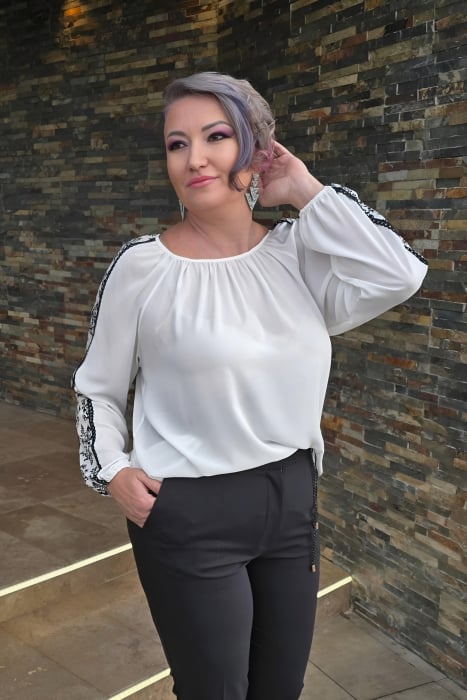 Bluza 412 voal alb/negru Anesia [4]