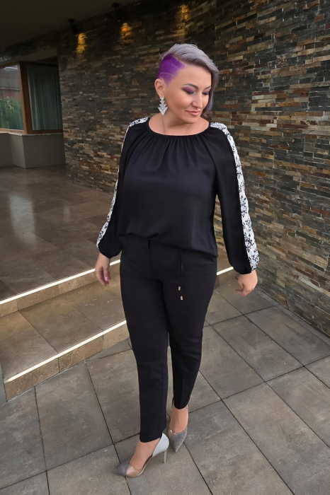 Bluza 412 voal negru/alb Anesia [3]