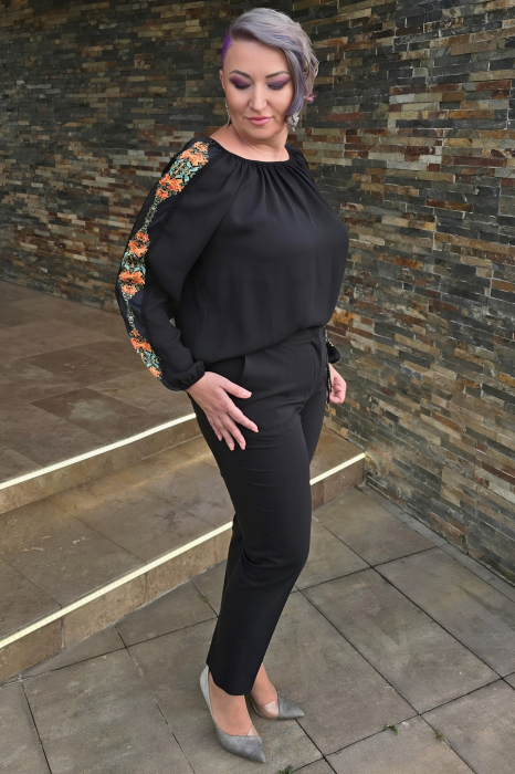 Bluza 412 voal negru/rosu Anesia [3]