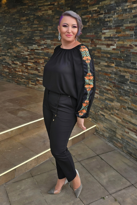 Bluza 412 voal negru/rosu Anesia [4]