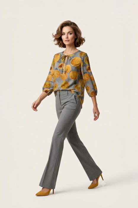 Bluza 415 flori mustar Anesia S [2]