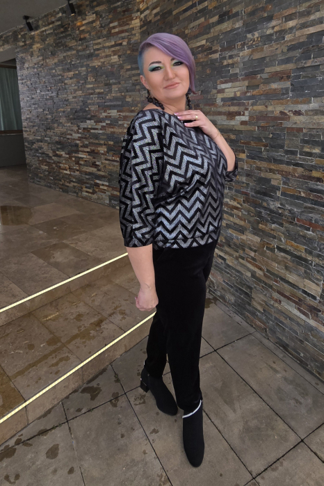 Bluza 418 n/argintiu catifea Anesia [4]