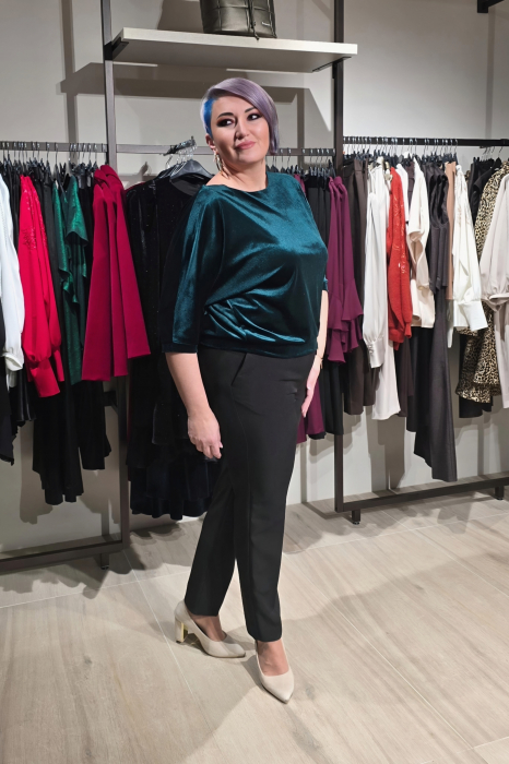 Bluza 418 verde inchis catifea Anesia [6]