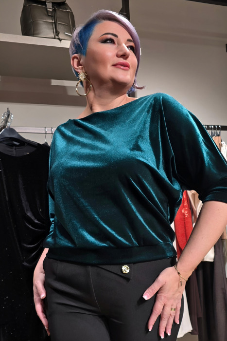 Bluza 418 verde inchis catifea Anesia [5]