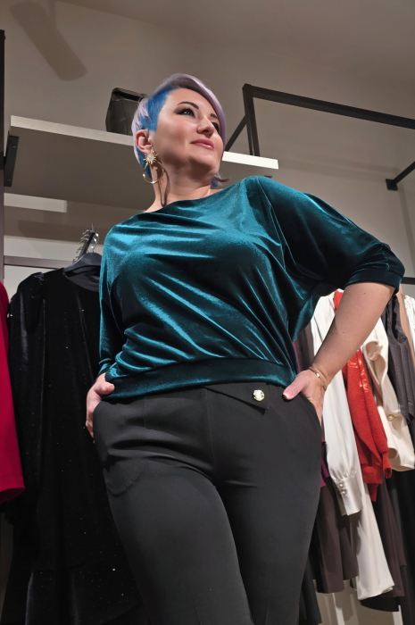 Bluza 418 verde inchis catifea Anesia [3]