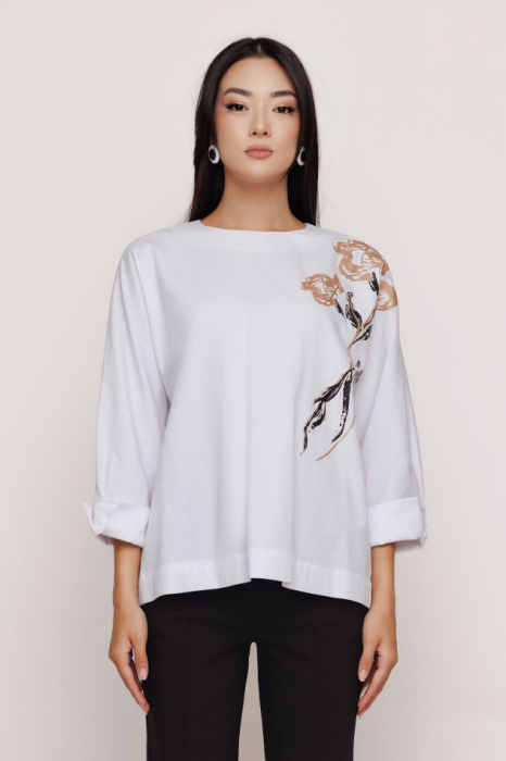 Bluza 4305 bumbac alba Mizar [3]