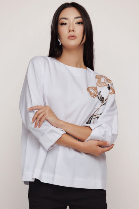 Bluza 4305 bumbac alba Mizar [2]