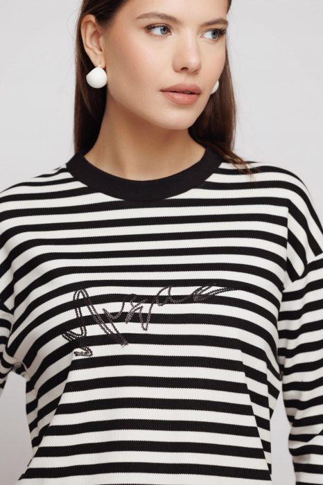 Bluza 5058 dungi alb negru Mizar [2]