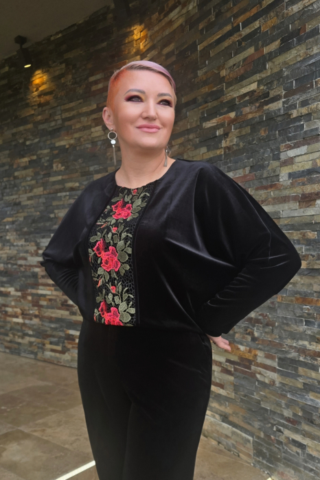 Bluza 72 neagra catifea Exnec [2]