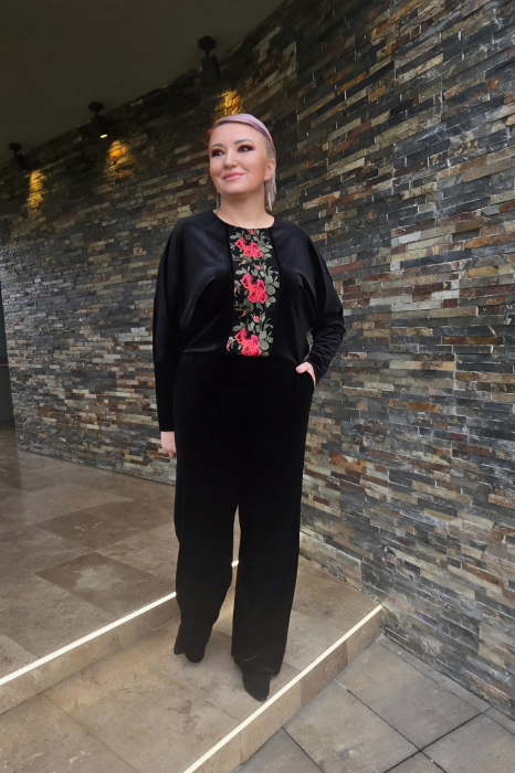 Bluza 72 neagra catifea Exnec [6]