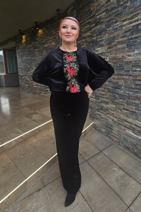 Bluza 72 neagra catifea Exnec [5]