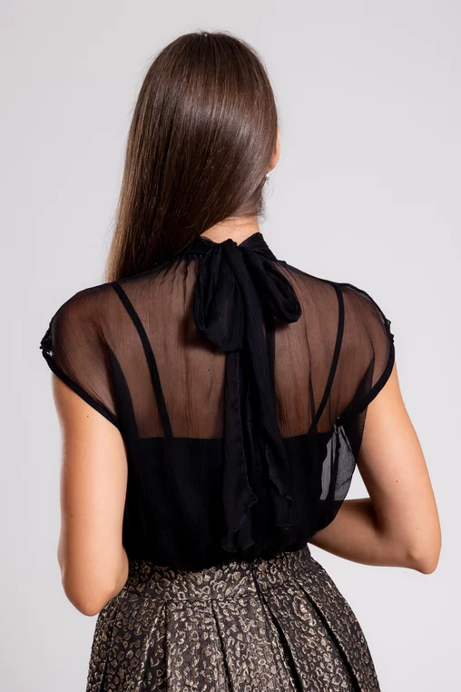 Bluza C4428 matase neagra Caramel [5]