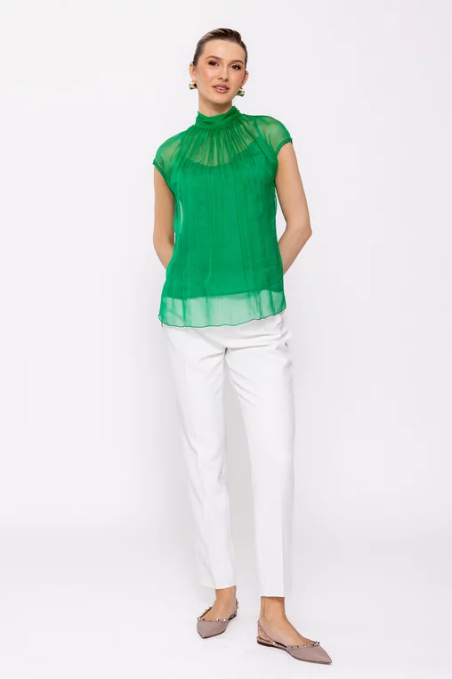 Bluza C4428 matase verde Caramel [2]