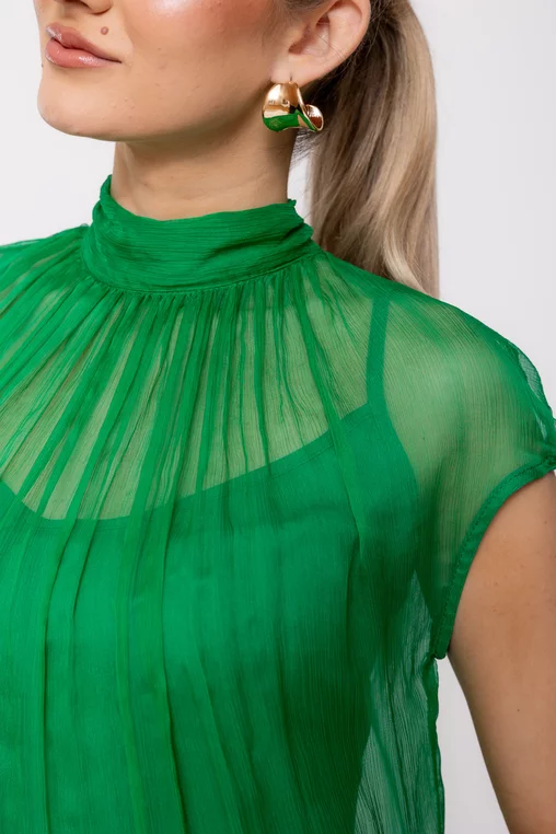 Bluza C4428 matase verde Caramel [5]