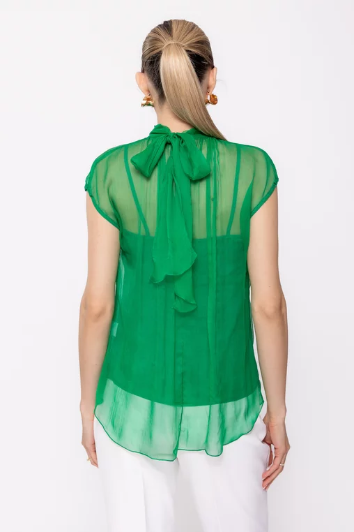 Bluza C4428 matase verde Caramel [4]