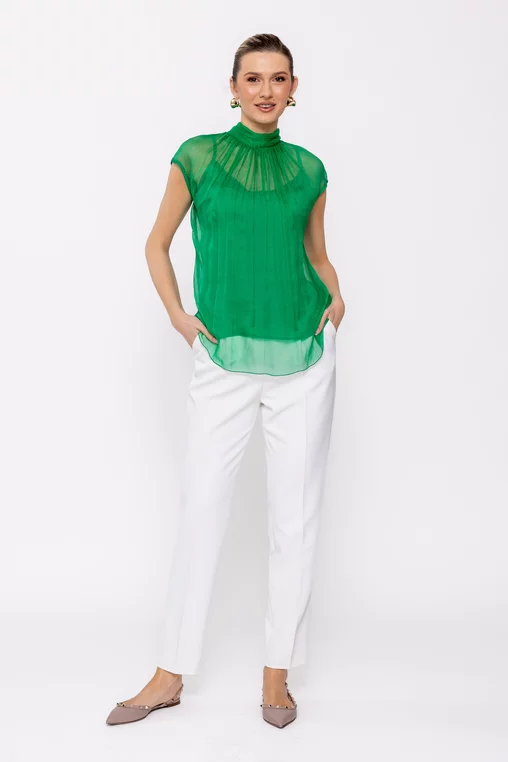 Bluza C4428 matase verde Caramel [3]