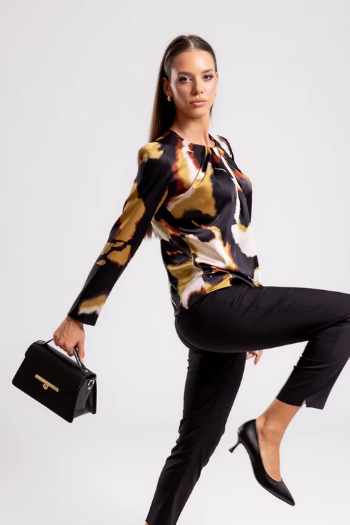 Bluza C4432 imprimata mustar Caramel [5]