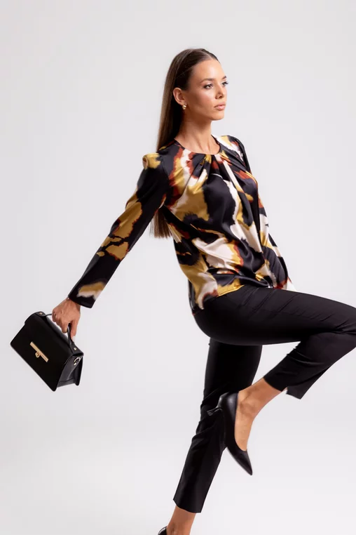 Bluza C4432 imprimata mustar Caramel [6]