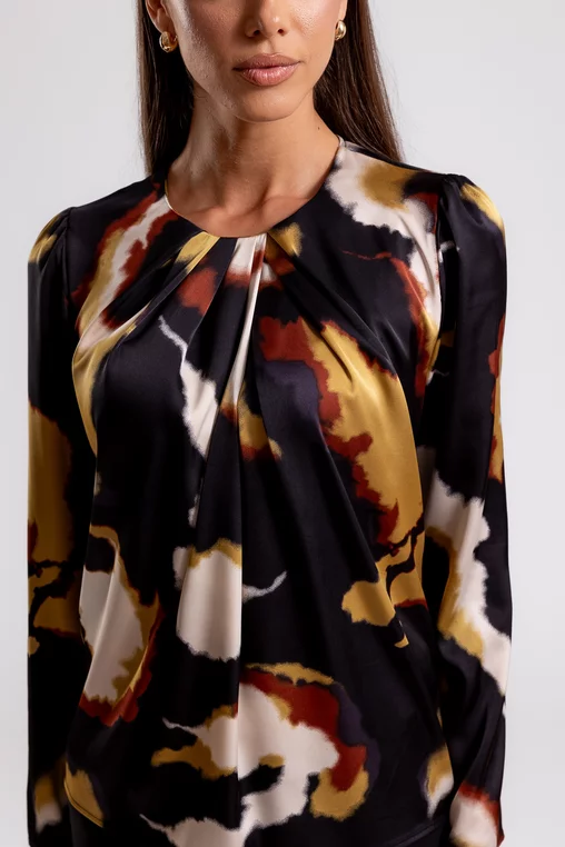 Bluza C4432 imprimata mustar Caramel [4]