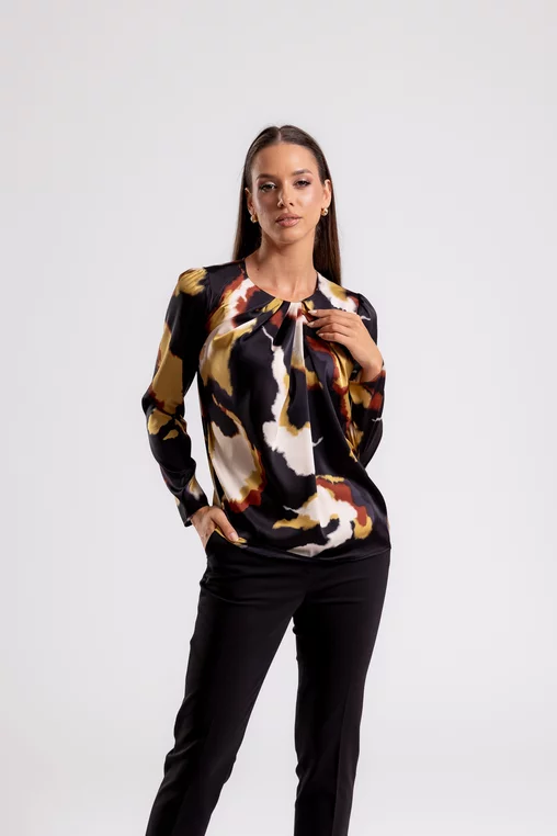 Bluza C4432 imprimata mustar Caramel [2]