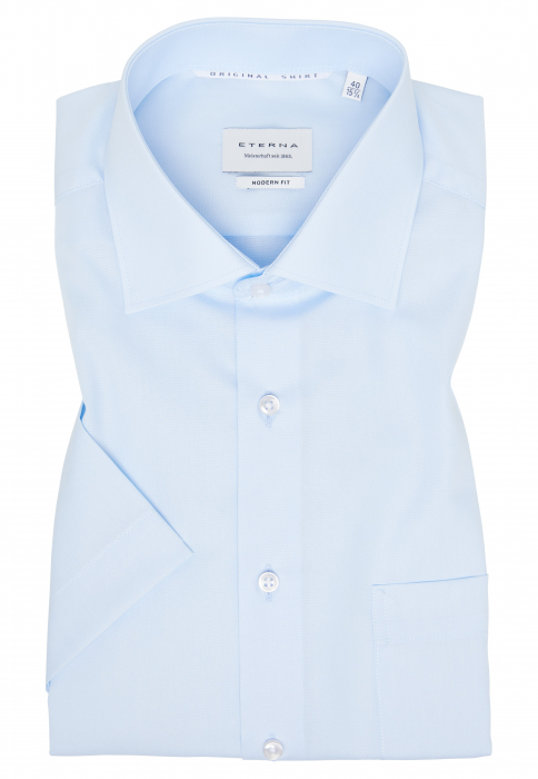 Camasa blue, modern fit, pentru barbati, 100% bumbac, maneca scurta, model 1100/10 C19K Eterna [6]