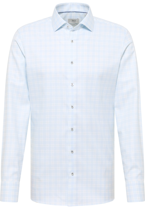 Camasa bleu carouri, slim fit, pentru barbati, 100% bumbac, maneca lunga, model 1330/12 F68K Eterna [5]