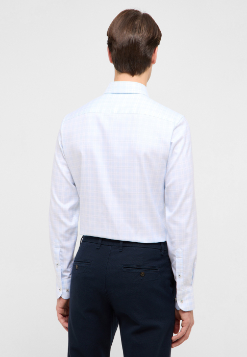Camasa bleu carouri, slim fit, pentru barbati, 100% bumbac, maneca lunga, model 1330/12 F68K Eterna [2]