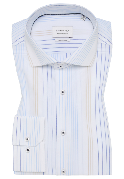 Camasa bleu dungi, modern fit, pentru barbati, 100% bumbac, maneca lunga, model  1403/15 X17V Eterna [4]