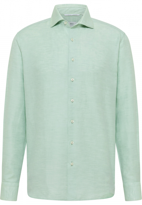 Camasa verde, modern fit, pentru barbati, 59% bumbac 41% in, maneca lunga, model 2355 44 XS82 Eterna