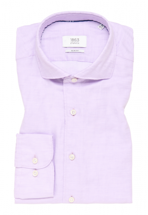 Camasa in lavanda, slim fit, pentru barbati, 59% bumbac 41% in, maneca lunga, model 2355/90 FS82 Eterna [6]