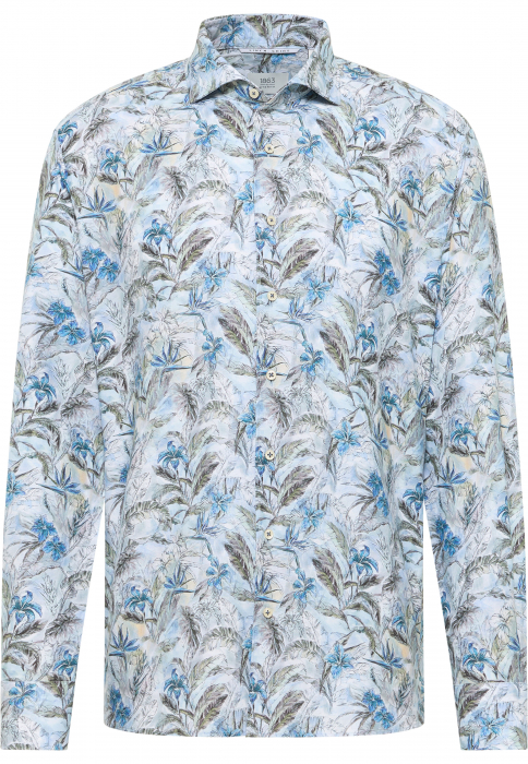 Camasa bleu, modern fit, pentru barbati, 59% bumbac 41% in, maneca lunga, model 2603 14 XS82 Eterna