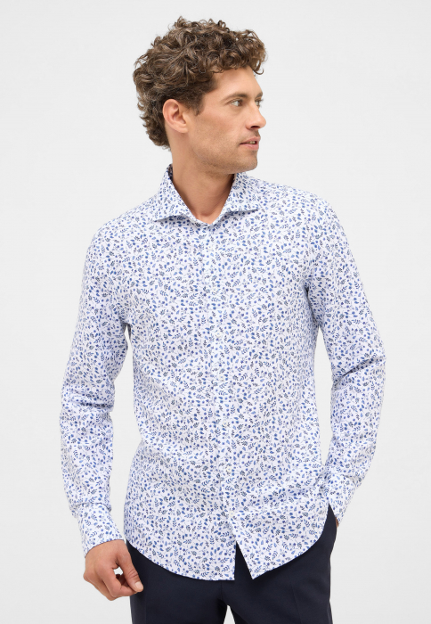 Camasa bleu, slim fit, pentru barbati, 59% bumbac 41% in, maneca lunga, model 2606 14 FS82 Eterna