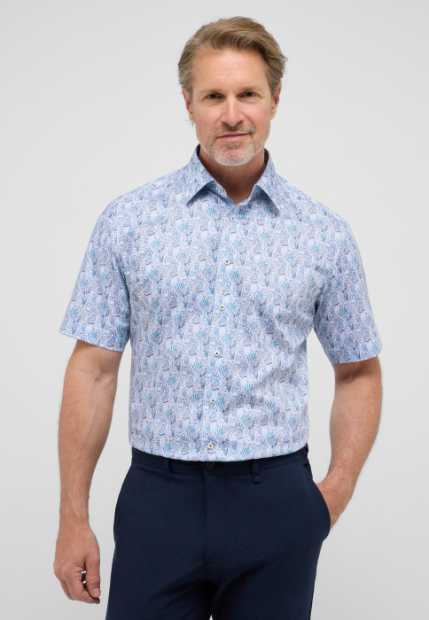 Camasa blue, modern fit, pentru barbati, 100% bumbac, maneca scurta, model 2641 14 C171 Eterna