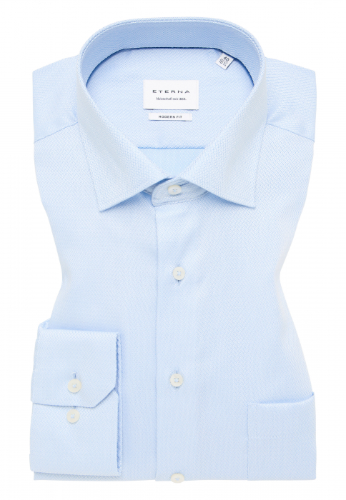 Camasa albastra, modern fit, pentru barbati, 100% bumbac, maneca lunga, model 4203/12 X19K Eterna [6]