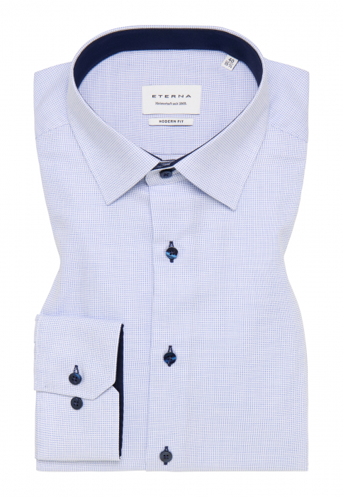 Camasa bleu, modern fit, pentru barbati, 100% bumbac, maneca lunga, model 4671/11 X14P Eterna [6]