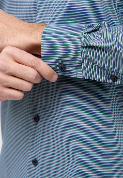 Camasa turquaz, modern fit, pentru barbati, 100% bumbac, maneca lunga, model 8038/48 X18K Eterna [3]