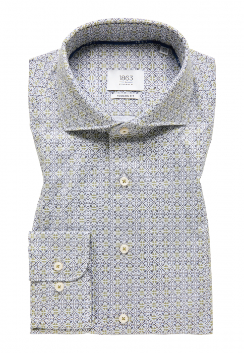 Camasa imprimeu, modern fit, pentru barbati, 100% bumbac, maneca lunga, model 8159/47 XS82 Eterna [6]