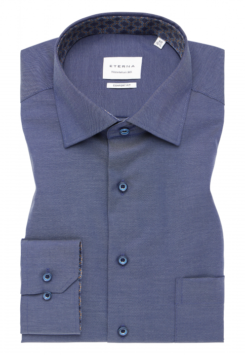 Camasa bleumarin, comfort fit, pentru barbati, 100% bumbac, maneca lunga, model 8134/07 E15K Eterna [6]