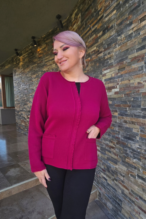 Cardigan JT6 fuxia fermoar Magnetic [2]