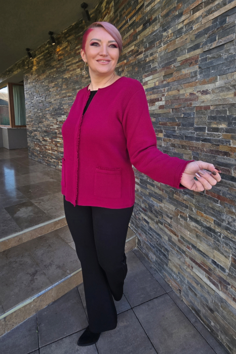 Cardigan JT6 fuxia fermoar Magnetic [3]