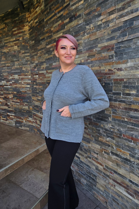 Cardigan JT6 gri fermoar Magnetic [2]