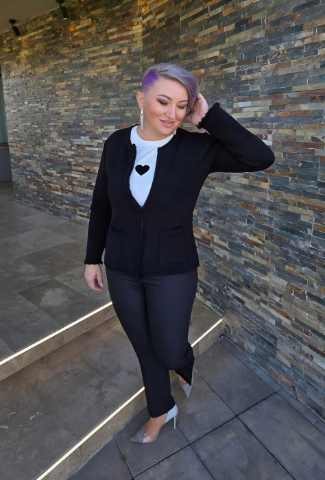 Cardigan JT6 negru fermoar Magnetic [3]