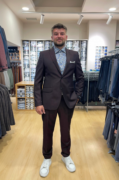 Costum Mereo slim burgund Paolo Rossi