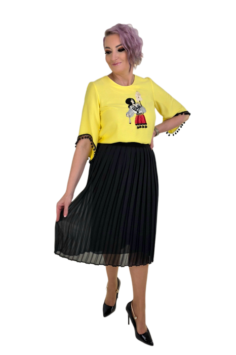 Fusta 17 neagra plisata Letty [3]