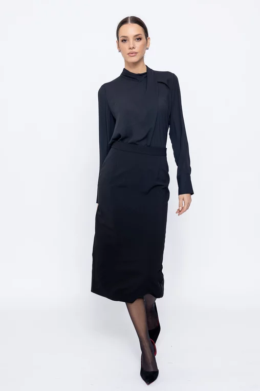 Fusta C3502 midi neagra Caramel [4]