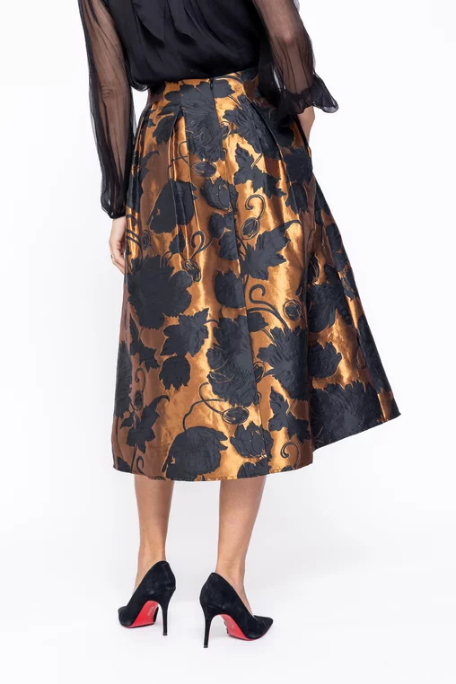 Fusta C3513 imprimata tafta Caramel [3]