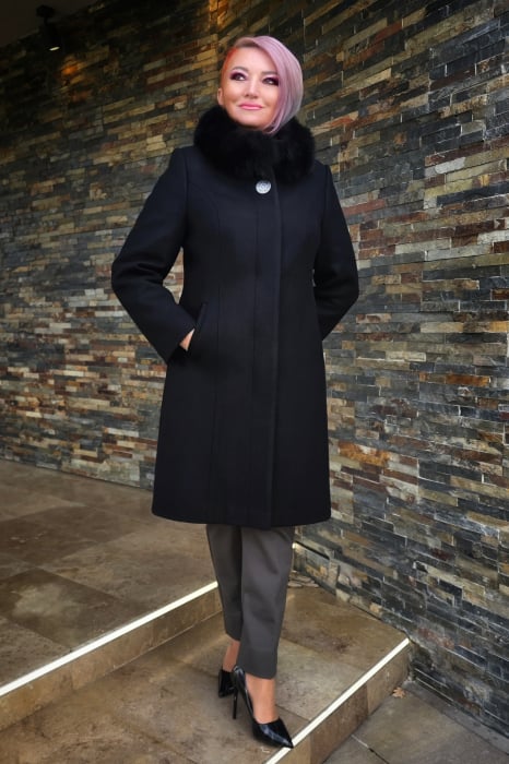 Palton 290 negru blana nat. Dony [1]