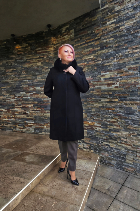 Palton 290 negru blana nat. Dony [4]
