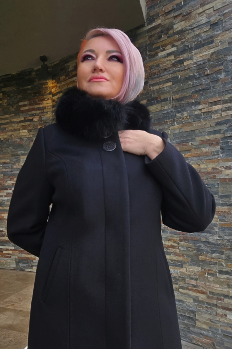 Palton 290 negru blana nat. Dony [3]
